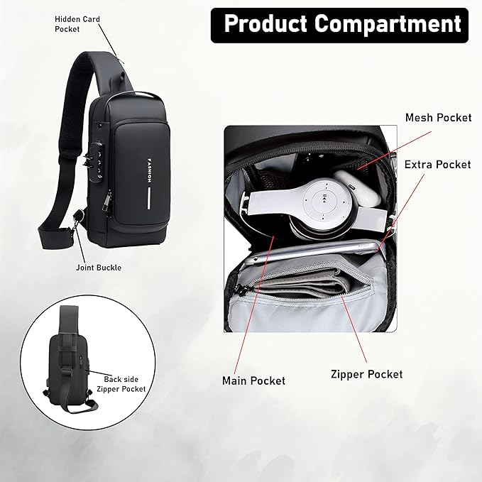 Storite Anti-Theft Sling Bag - Secure, Stylish & Versatile Crossbody Backpack for Everyday Use