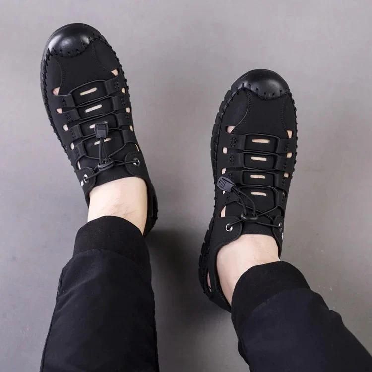 Men's Ultra-Stylish Casual Lace-Up Shoes – Effortless Comfort Meets Everyday Cool (Black, Synthetic Leather)