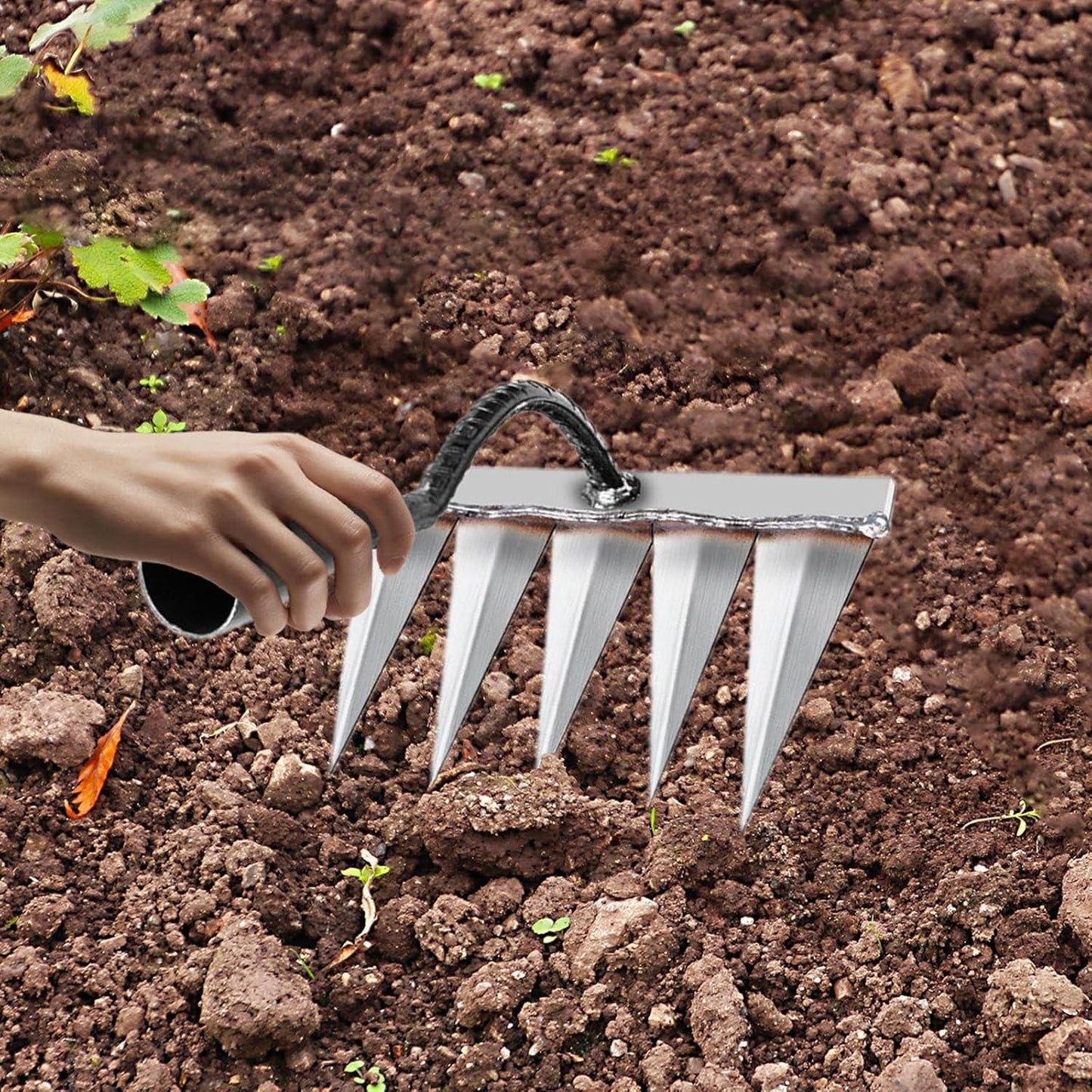 Premium 5 Teeth Carbon Steel Garden Weeding Tool – Effortless Soil Care & Weed Removal