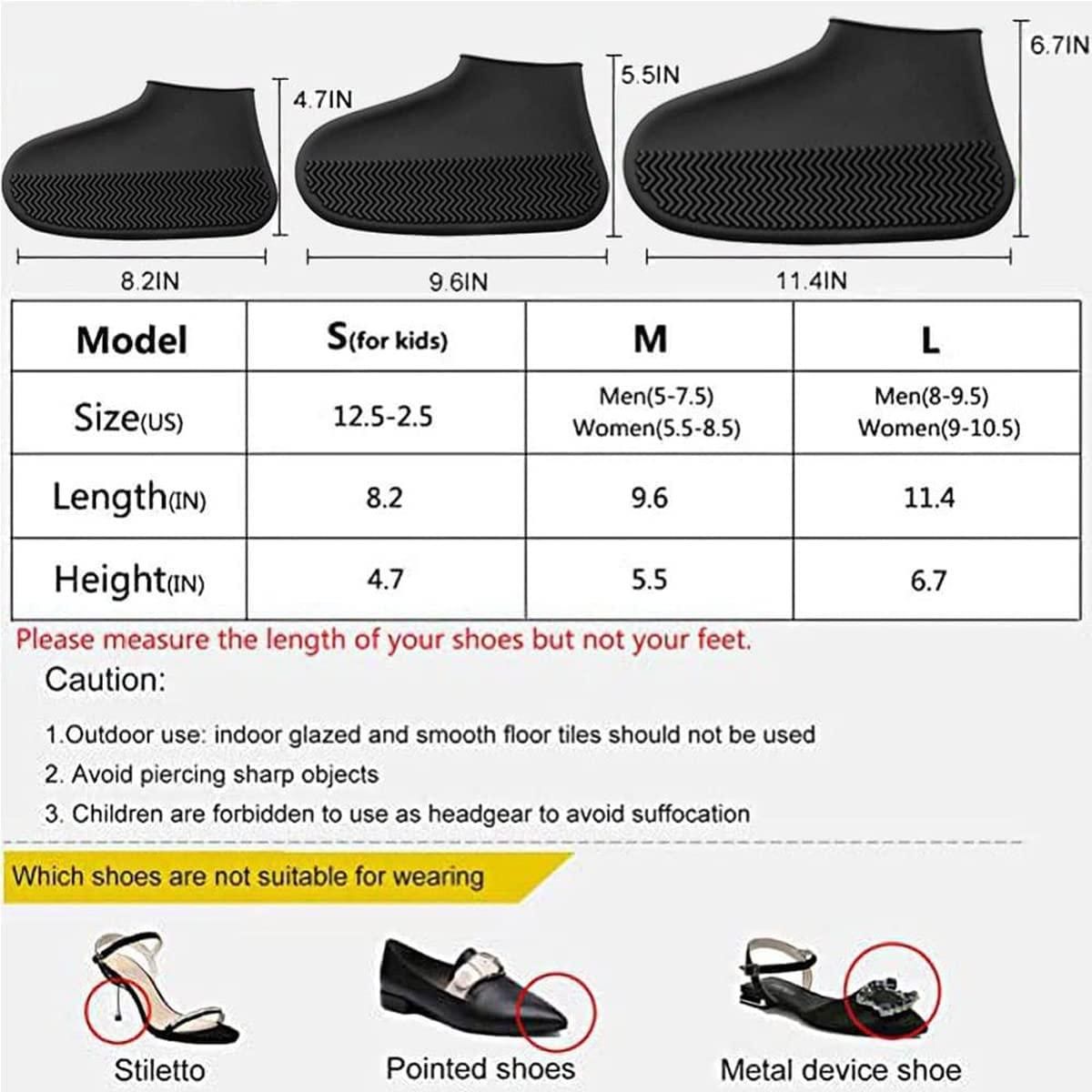 Silicone Reusable Waterproof Boot Covers – Anti-Skid Shoe Protectors for Rain, Snow & Mud (Pair)