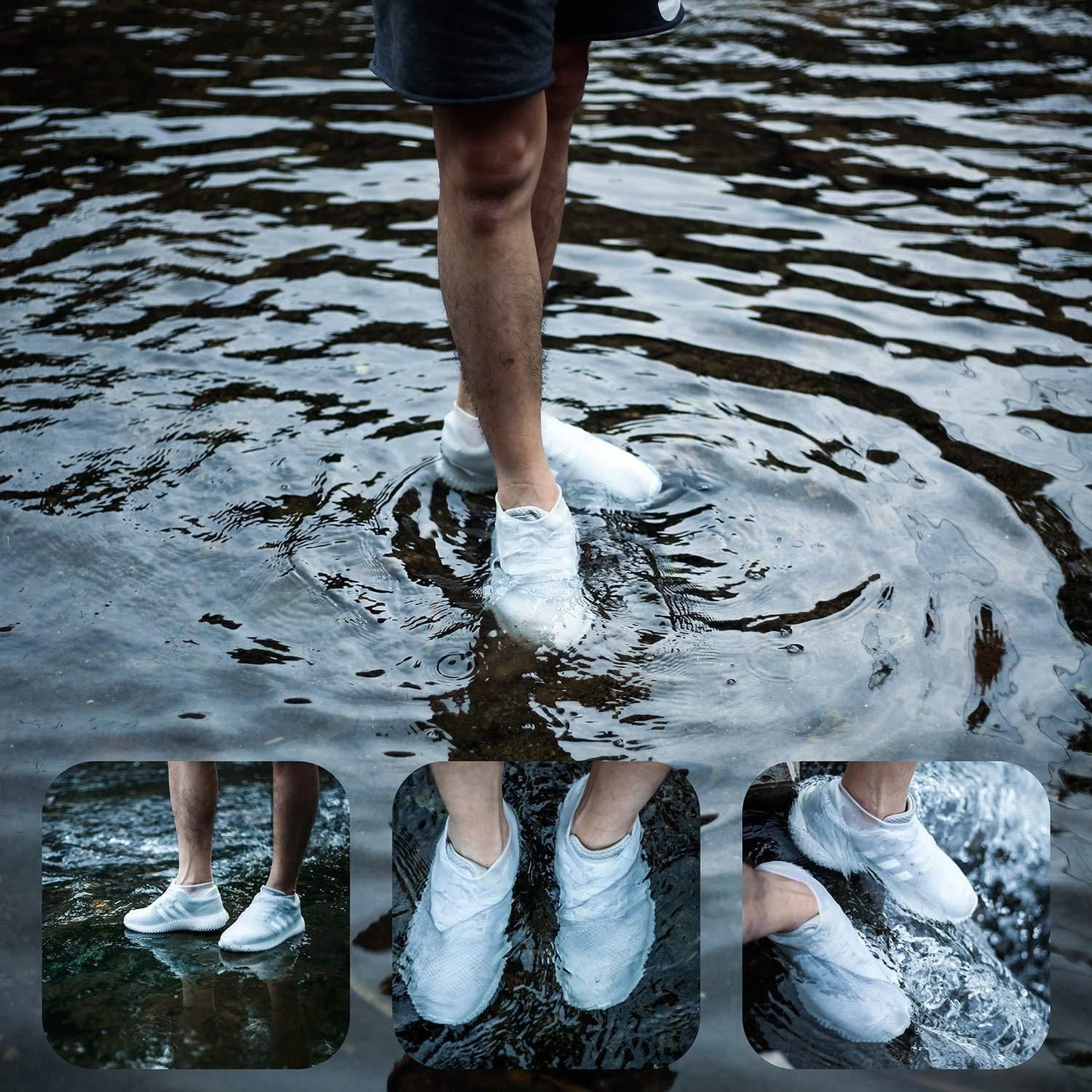 Silicone Reusable Waterproof Boot Covers – Anti-Skid Shoe Protectors for Rain, Snow & Mud (Pair)