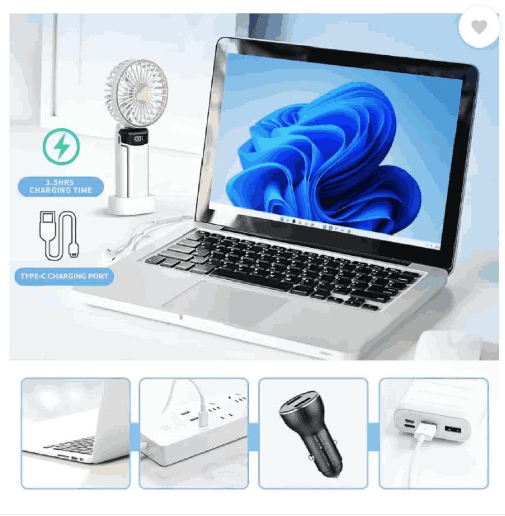CoolBreez  3-in-1 Mini Fan – Your Stylish Pocket-Sized Chill Zone