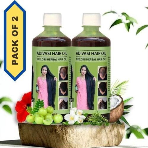 Adivasi Neelgiri Herbal Hair Oil – Restore Shine, Strength & Confidence Naturally (Pack of 2, 125ml Each)