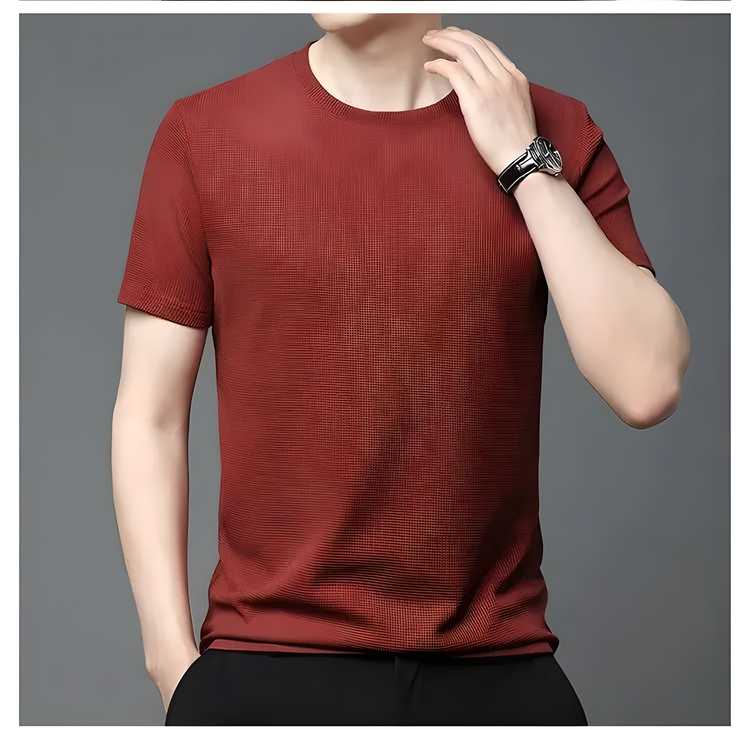 Men’s 4-Way Stretchable Round Neck T-Shirt – Stylish, Comfortable & Perfect Fit