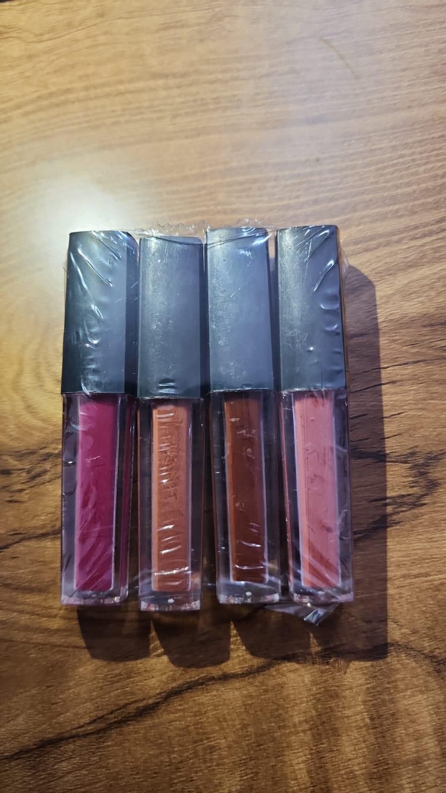 Nude Red Luxe Liquid Lipstick Set – 4 Velvet Matte Shades for Effortless Glam