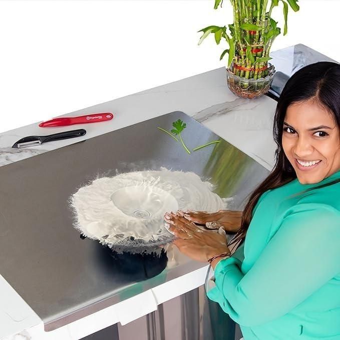 Premium Stainless Steel Chopping Board – Durable, Non-Porous Kitchen Essential (35x31cm)