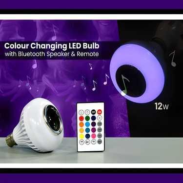 Transform Your Space with the Colour-Changing LED Bulb with Bluetooth Speaker & Remote