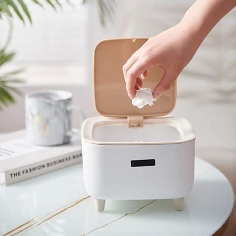 Classy Desktop Push Button Trash Bin – Sleek, Compact & Stylish Tabletop Organizer (Mini Size)