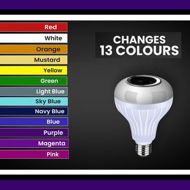 Transform Your Space with the Colour-Changing LED Bulb with Bluetooth Speaker & Remote