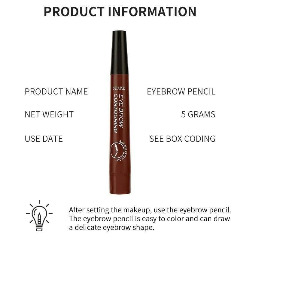 Waterproof 4-Point Microblading Eyebrow Pen – Perfectly Defined Brows Every Time(Pack of 2)