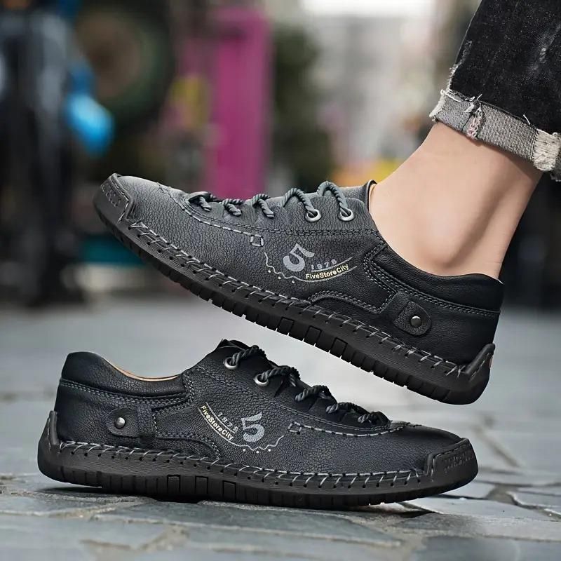 Men’s Casual Black Leather Shoes – Lightweight & Stylish