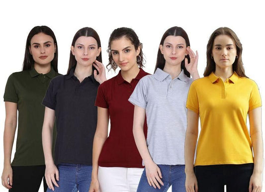 Ketex Cotton Blend Polo Neck T-shirt (Pack of 5) – Ultimate Comfort & Style for Your Everyday Look