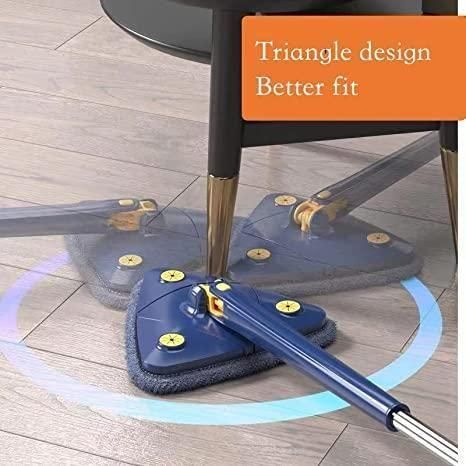 Blue 360° Triangle Cleaning Mop – Effortless Cleaning for Every Corner