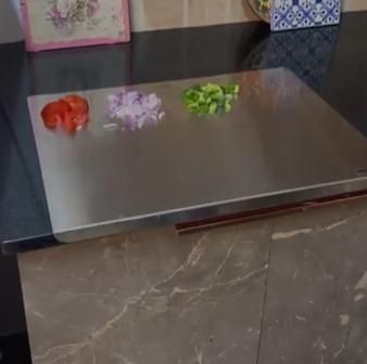 Premium Stainless Steel Chopping Board – Durable, Non-Porous Kitchen Essential (35x31cm)