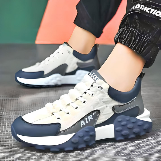 Men’s StreetFlex Thick-Base Casual Sneakers – Bold Style, Cloud Comfort (White)